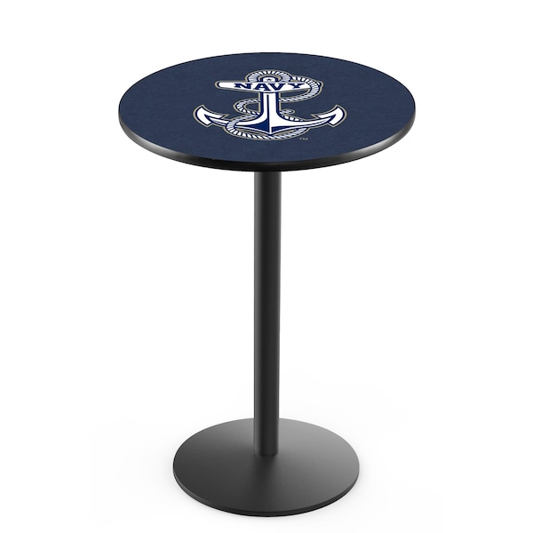 36" Blk Wrinkle US Naval Academy NAVY Pub Table